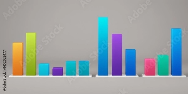 Obraz Colorful bar graph illustrates data comparison across various categories in a modern design environment