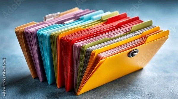 Fototapeta Colorful organized file folders stack
