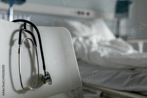 Obraz A stethoscope is essential in hospitals for various healthcare procedures and monitoring