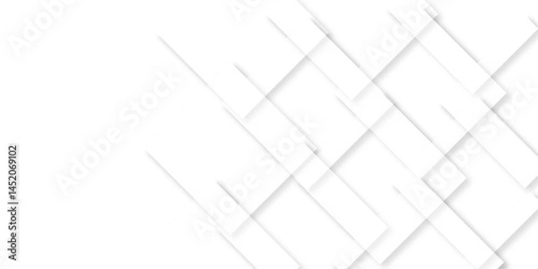 Fototapeta abstract background with white lines. White floor tiles abstract layers smooth 3d shadow vector design wallpaper. abstract white geometric background