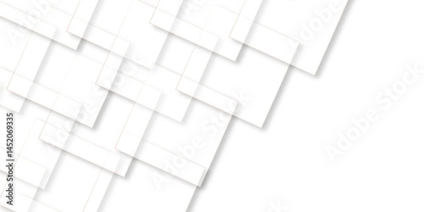 Fototapeta Colorful White floor tiles abstract layers smooth 3d shadow vector design wallpaper. abstract white geometric background	