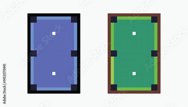 Fototapeta set billiard table pixel art icon vector illustration.