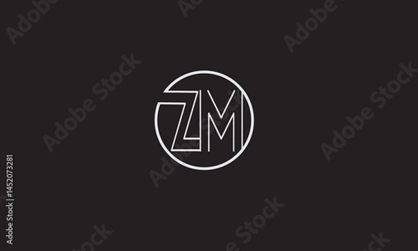 Fototapeta ZM, MZ , M , Z , Abstract Letters Logo Monogram	