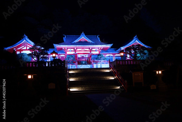 Fototapeta 足利市　足利織姫神社のブルーライトアップ