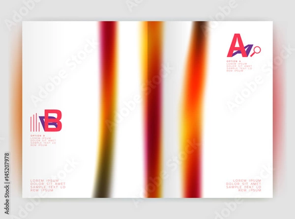 Fototapeta Blurred wave line. Business annual report abstract background