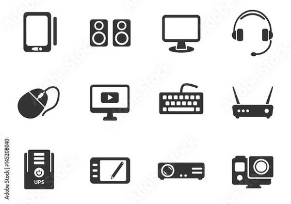 Obraz gadget icon set