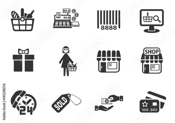 Obraz shop icon set