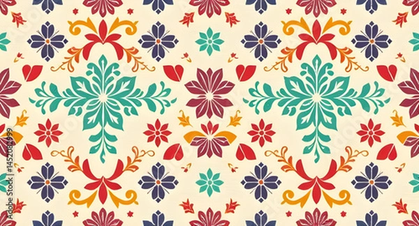 Fototapeta seamless pattern with embroidery pattern
