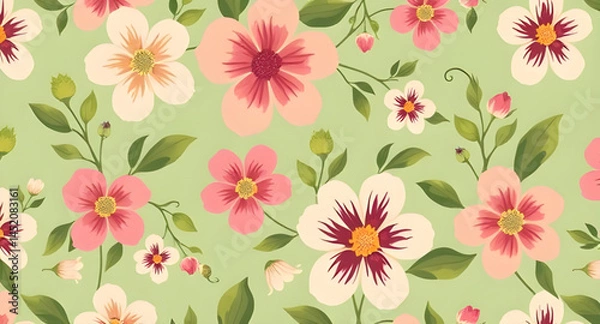 Fototapeta seamless pattern with embroidery pattern