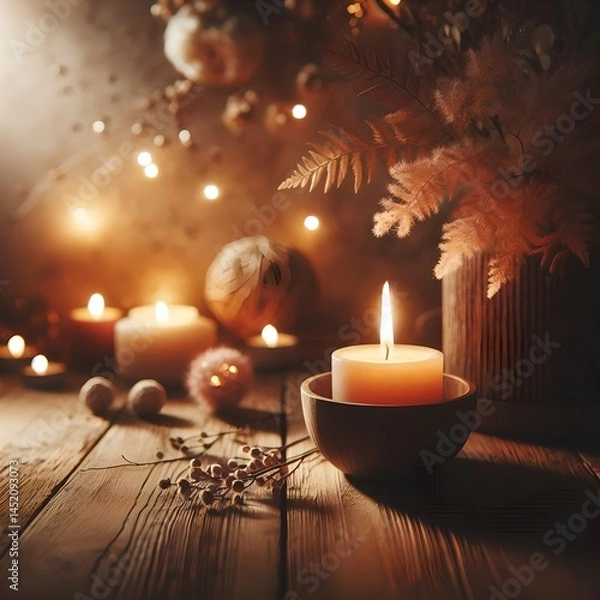 Obraz Cozy Candlelight Still Life with Warm Decor