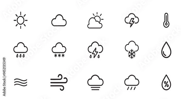 Obraz Weather Icons Free EPS Vector Set for Design Projects