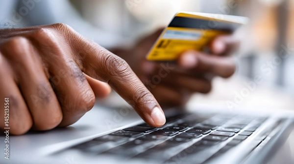 Obraz Enhancing online shopping credit card purchases in home office settings