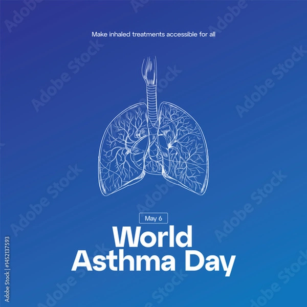 Fototapeta World Asthma Day. World Asthma Awareness Month 2025, Creative banner, poster, social media post, background, template, postcard vector