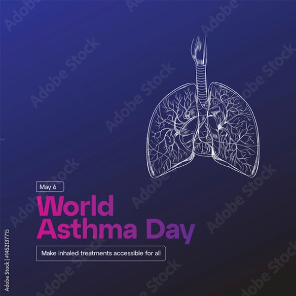 Fototapeta World Asthma Day. World Asthma Awareness Month 2025, Creative banner, poster, social media post, background, template, postcard vector