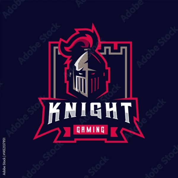 Obraz Knight in castle gaming logo