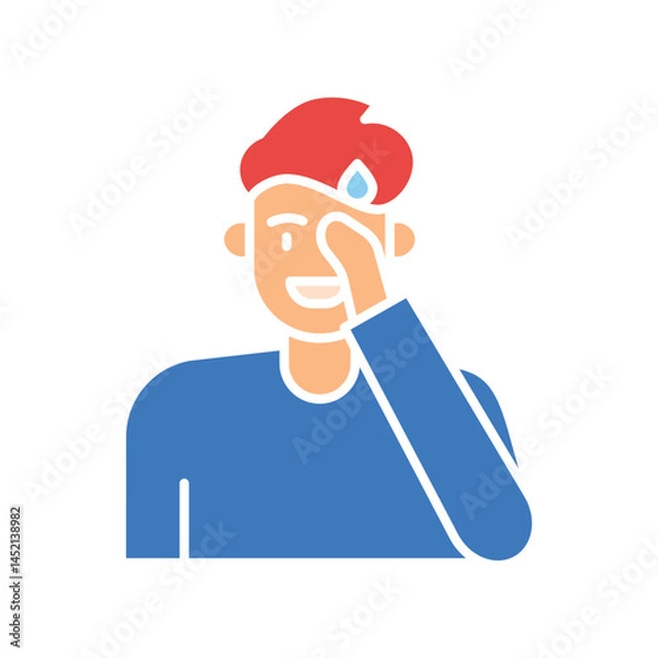 Fototapeta Shame emotion color flat icon for digital and print projects.