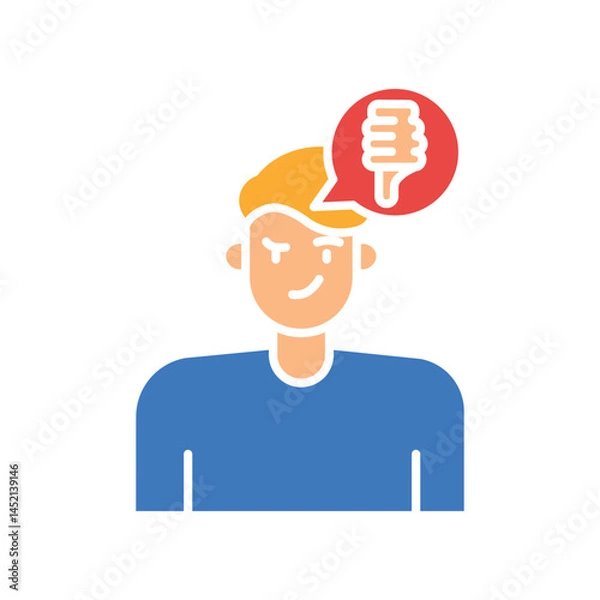 Fototapeta Contempt emotion color flat icon for digital and print projects.