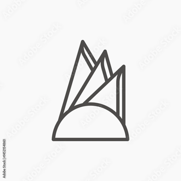 Fototapeta Folded napkin paper line icon vector isolated