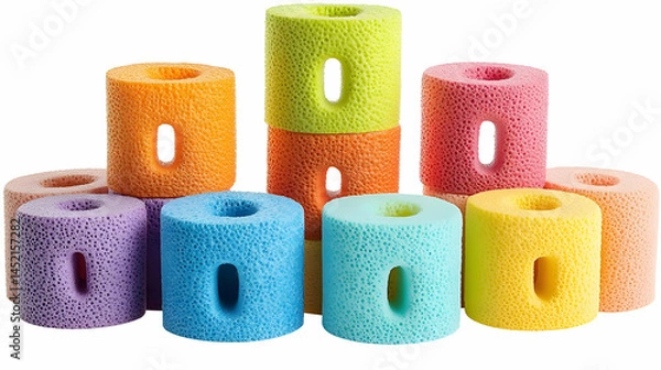 Fototapeta Colorful stacking blocks for kids