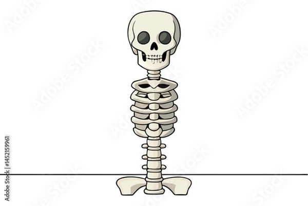 Obraz a human skeleton, showcasing a full skeleton model with clear anatomy features for educational purposes