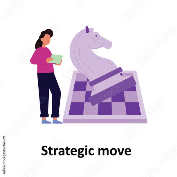 Fototapeta Strategic move Vector illustration which can easily modify or edit