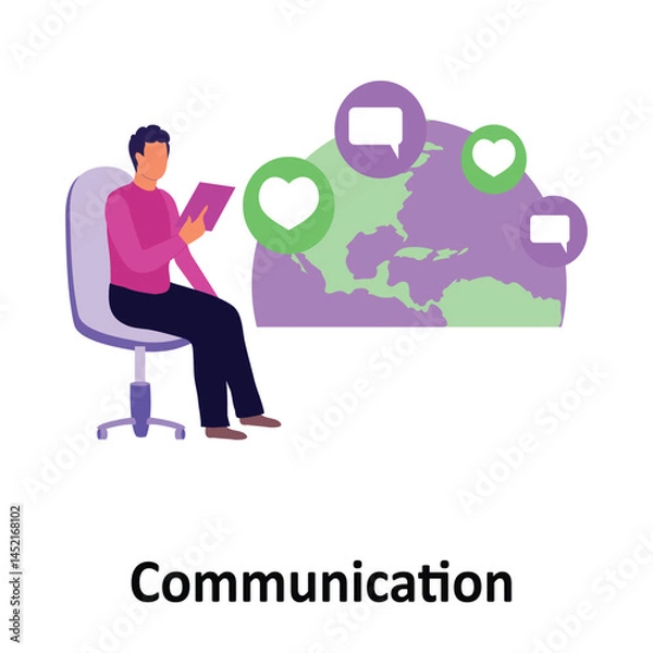 Fototapeta Communication Vector illustration which can easily modify or edit