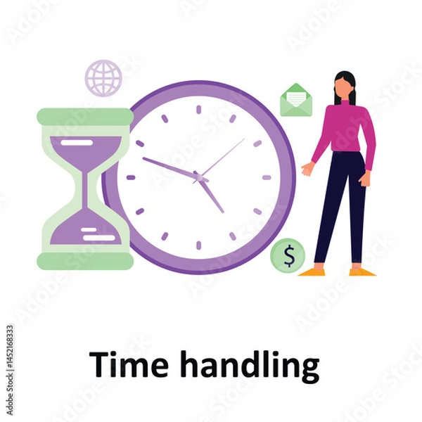 Fototapeta Time handling Vector illustration which can easily modify or edit