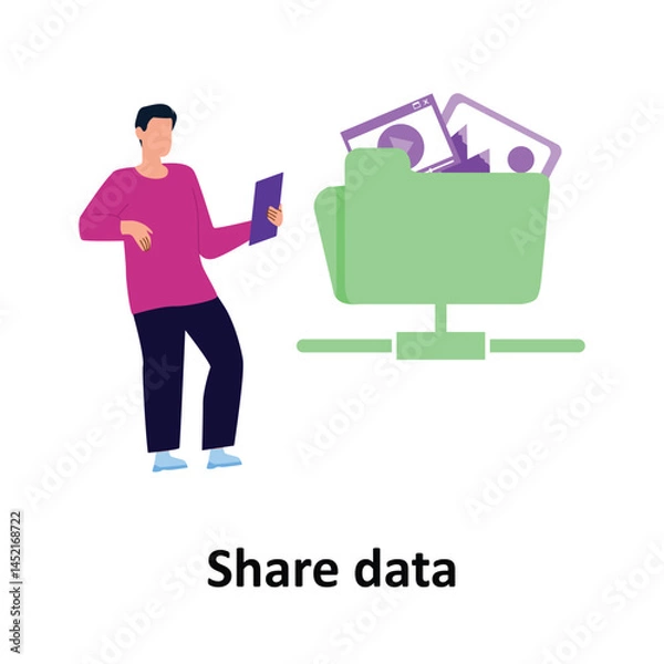 Obraz Share data Vector illustration which can easily modify or edit