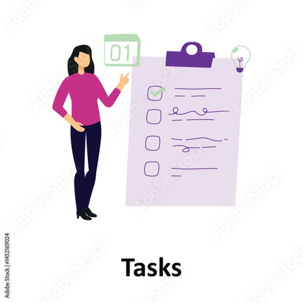 Fototapeta Tasks Vector illustration which can easily modify or edit