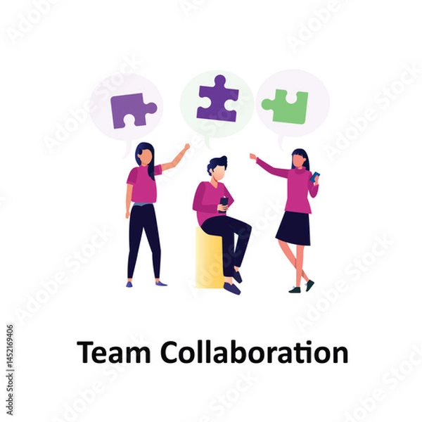 Fototapeta Team collaboration Vector illustration which can easily modify or edit