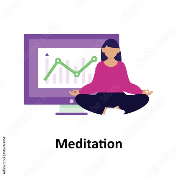 Fototapeta Meditation Vector illustration which can easily modify or edit