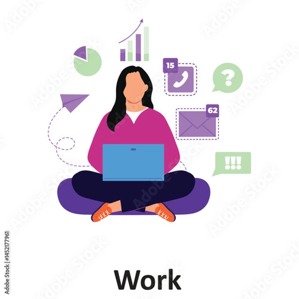 Fototapeta  Work Vector illustration which can easily modify or edit