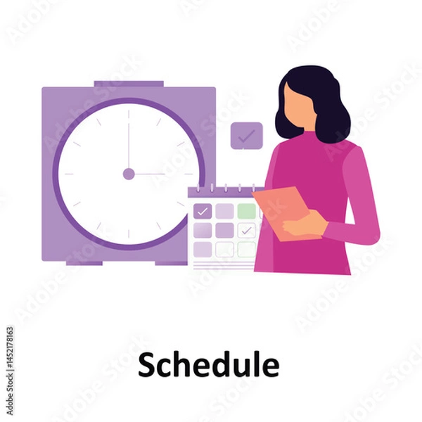 Fototapeta Schedule Vector illustration which can easily modify or edit