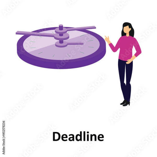 Fototapeta Deadline Vector illustration which can easily modify or edit