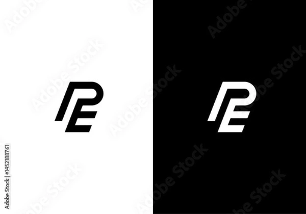 Obraz PE, EP letter monogram logo