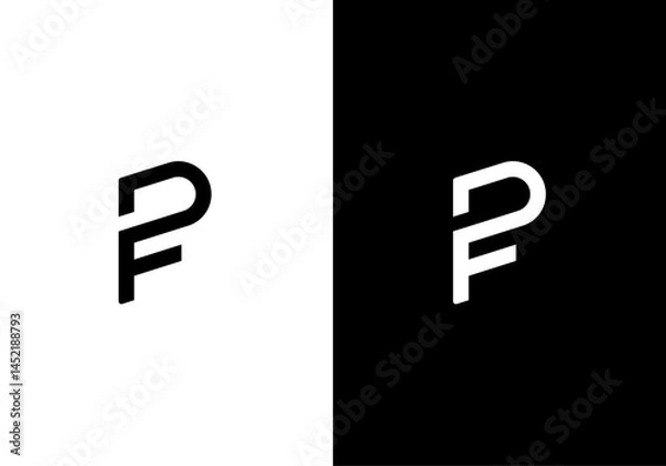 Obraz PF, FP letters monogram logo icon
