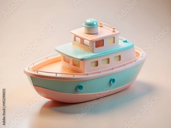 Obraz 3D Dual Tugboat Icon – Nautical Graphic Design Element