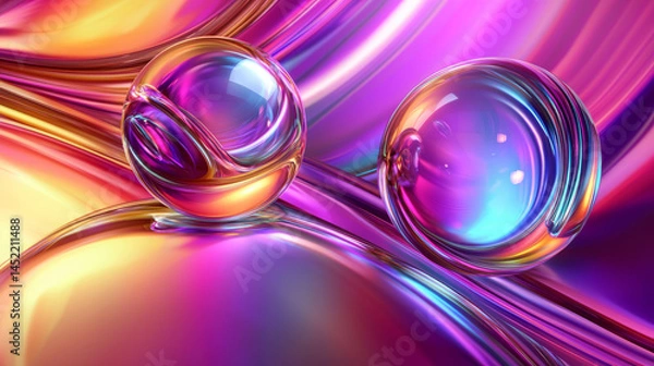 Fototapeta Vibrant Iridescent Textures and Futuristic Design Elements
