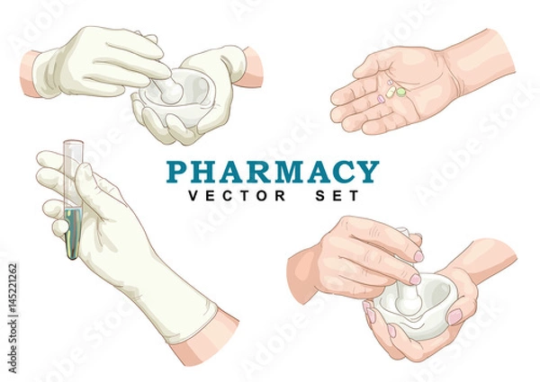 Fototapeta Pharmacy Vector Set.