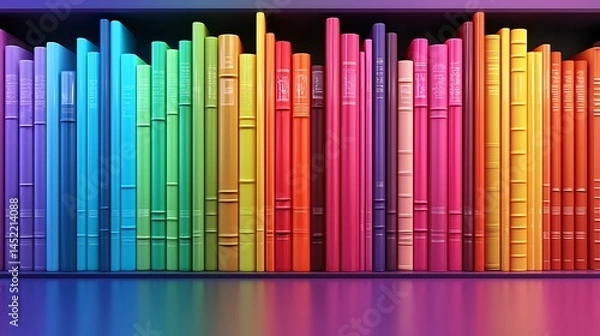 Obraz Colorful books on shelves