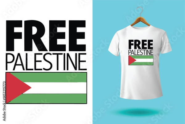 Obraz free free palestine flag t-shirt design vector banner