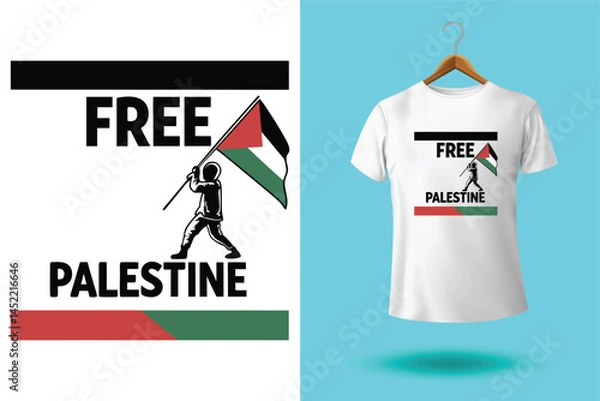 Obraz free free palestine flag t-shirt design vector banner