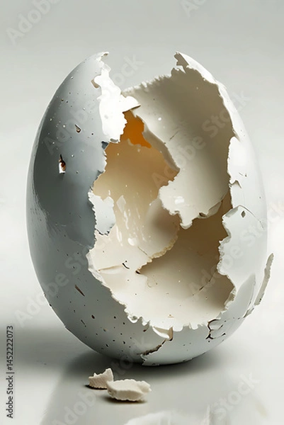 Fototapeta Broken White Egg Shell Abstract Photography