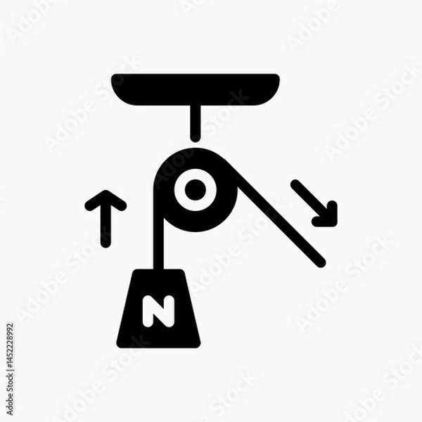 Obraz Design Illustration graphic of Single pulley icon with glyph style. Suitable for UI, mobile design, web design, etc.