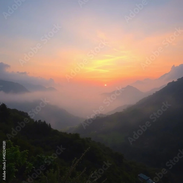 Obraz Misty Mountain Sunrise