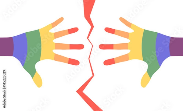 Obraz Separated colorful man hands