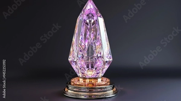 Obraz Crystal trophy elegantly positioned on a table showcasing achievement and recognition in design