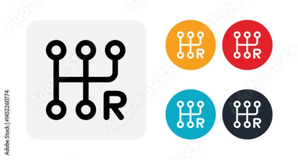 Fototapeta Car manual transmission icon illustration isolated vector sign symbol