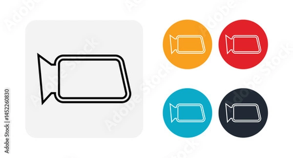 Fototapeta Car rear view mirror outline icon illustration isolated vector sign symbol