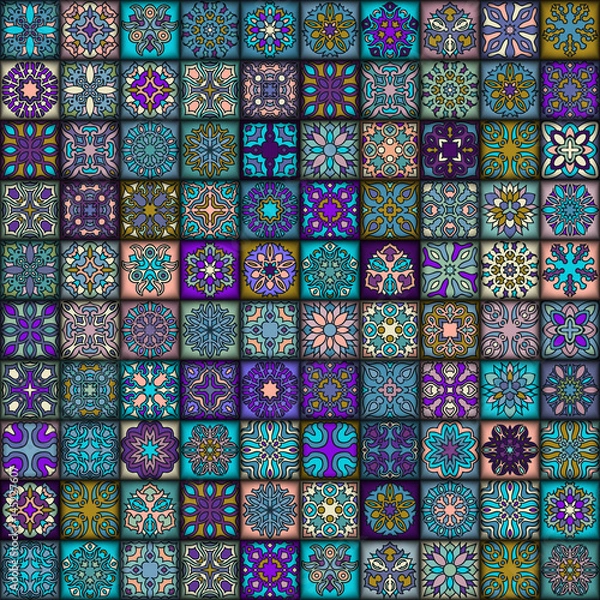 Fototapeta Seamless pattern. Vintage decorative elements. Hand drawn background. Islam, Arabic, Indian, ottoman motifs. Perfect for printing on fabric or paper.